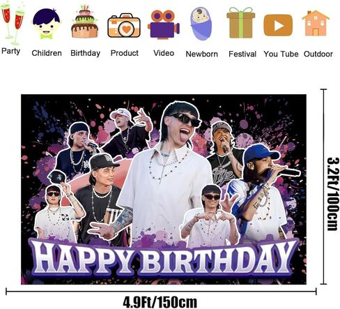 Rapper Peso Birthday Backgound in Kuwait