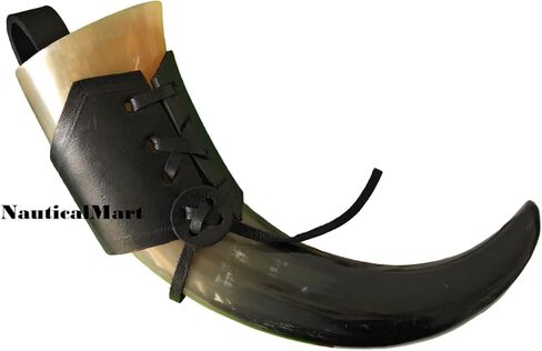 Drinking Horn Holder/Medieval Viking Belt Attachment/Leather Horn Holster in Saudi Arabia