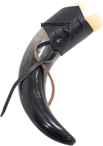 Drinking Horn Holder/Medieval Viking Belt Attachment/Leather Horn Holster in Saudi Arabia