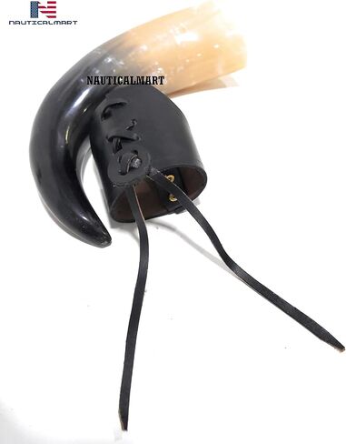 Drinking Horn Holder/Medieval Viking Belt Attachment/Leather Horn Holster in Saudi Arabia