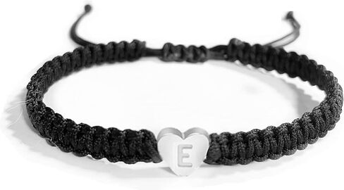 tenghong2021 Heart Initial Bracelets 26 Letters Initial Charms Bracelet for Women Gifts Handmade Rope Braided Adjustable Jewelry for Mom Daughter Birthday Jewelry Gift in Saudi Arabia