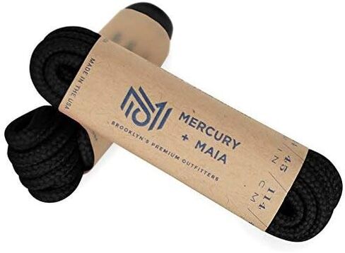 Mercury + Maia UltraBoost Round Shoe Laces for Sneakers and Boots - USA Made [2 Pair Pack] (Black, 40 inches) in Kuwait