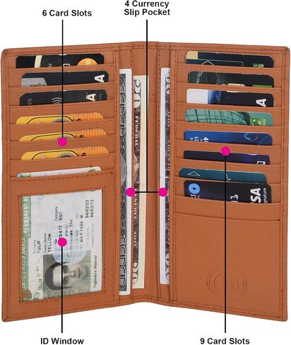 New Men's Leather Long Wallet Pockets Id Card Clutch Bifold Purse in Saudi Arabia