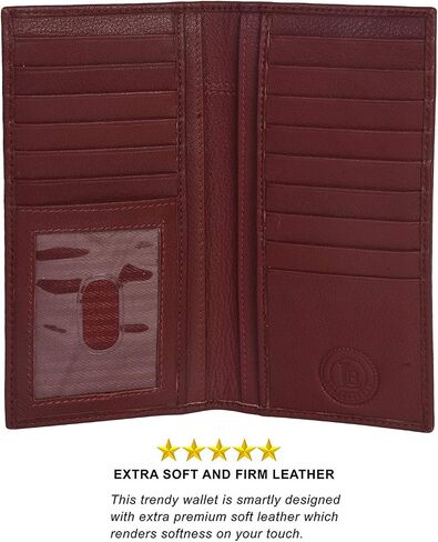 New Men's Leather Long Wallet Pockets Id Card Clutch Bifold Purse in Saudi Arabia