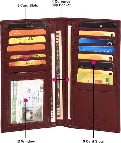 New Men's Leather Long Wallet Pockets Id Card Clutch Bifold Purse in Saudi Arabia