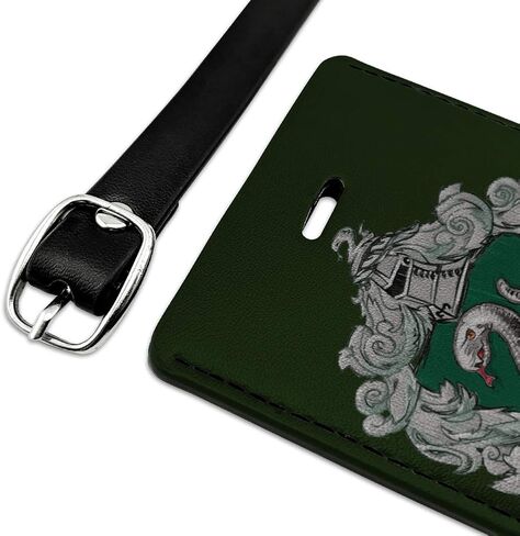 Harry Potter Slytherin Painted Crest Rectangle Leather Luggage Card ID Tag in Saudi Arabia