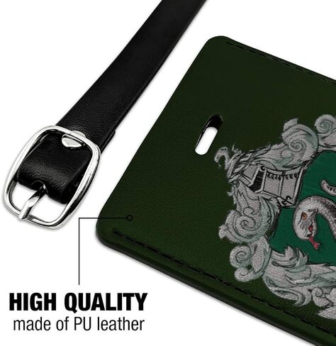 Harry Potter Slytherin Painted Crest Rectangle Leather Luggage Card ID Tag in Saudi Arabia