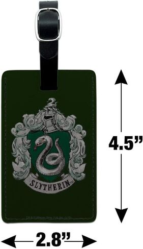 Harry Potter Slytherin Painted Crest Rectangle Leather Luggage Card ID Tag in Saudi Arabia