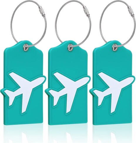 علامات الأمتعة Vigorport مع بطاقة هوية الاسم، 4 عبوات من الجلد و3 عبوات من السيليكون، أفضل ملحقات السفر لتحديد الأمتعة/الحقيبة in Kuwait