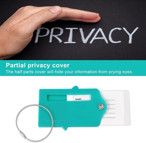 علامات الأمتعة Vigorport مع بطاقة هوية الاسم، 4 عبوات من الجلد و3 عبوات من السيليكون، أفضل ملحقات السفر لتحديد الأمتعة/الحقيبة in Kuwait