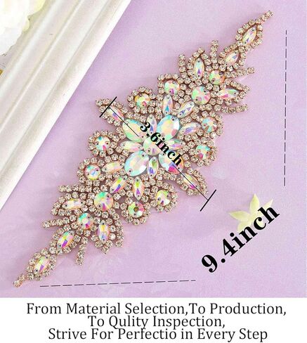 Pardecor حزام كريستال الزفاف حجر الراين زين بريق أحزمة فستان الزفاف مطرز وشاح الزفاف حزام الزفاف حزام الزفاف... in Kuwait