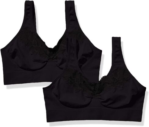 حمالة صدر رياضية لاسلكية مقاس Just My Size (مع خيارات الحزمة)، أفضل حمالة صدر بدون خياطة على شكل تي شيرت، حمالة صدر دانتيل مرنة مريحة خالية من الأسلاك in Kuwait