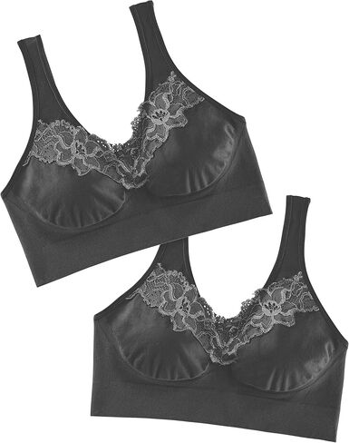 حمالة صدر رياضية لاسلكية مقاس Just My Size (مع خيارات الحزمة)، أفضل حمالة صدر بدون خياطة على شكل تي شيرت، حمالة صدر دانتيل مرنة مريحة خالية من الأسلاك in Kuwait