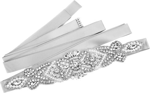 Mandala Crafts Wedding Dress Belt - Bridal Belt for Women Wedding Gown - Bridal Rhinestone Belts for Dresses in Saudi Arabia