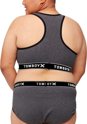 حمالة صدر TomboyX Racerback، حمالة صدر قطنية مريحة للنساء، لاسلكية بدون حشوة منخفضة التأثير، (3XS-6X) in Kuwait