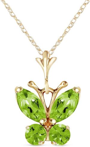 Galaxy Gold GG 14k Yellow Gold Necklace with Peridot Butterfly Pendant in Saudi Arabia