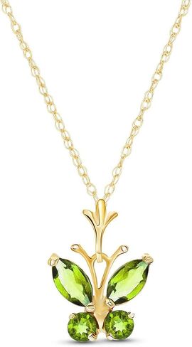Galaxy Gold GG 14k Yellow Gold Necklace with Peridot Butterfly Pendant in Saudi Arabia