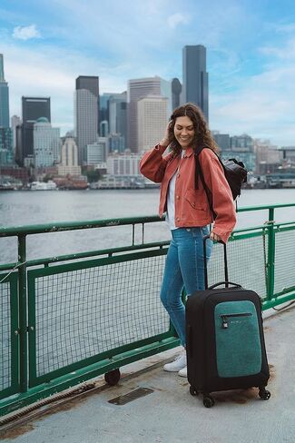 نصف الكرة الشيرباني، حقيبة سفر جانبية ناعمة مقاس 26 بوصة، حقيبة سفر متينة، حقائب بعجلات، حقيبة سفر خفيفة الوزن، حقيبة سفر (أزرق مخضر) in Kuwait