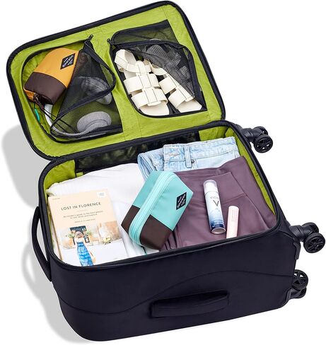 نصف الكرة الشيرباني، حقيبة سفر جانبية ناعمة مقاس 26 بوصة، حقيبة سفر متينة، حقائب بعجلات، حقيبة سفر خفيفة الوزن، حقيبة سفر (أزرق مخضر) in Kuwait