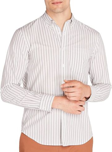 Club Monaco Men's Long Sleeve Button Down Slim Fit Wide Shirt in Saudi Arabia