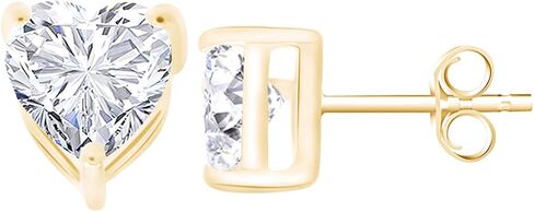 THE JEWEL ZONE طقم قلادة وأقراط من الفضة الإسترليني مرصعة بالياقوت الأبيض والألماس على شكل قلب مقلد in Saudi Arabia