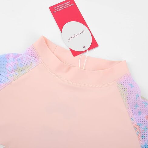 طقم ملابس سباحة للفتيات من JerisApparel مكون من قطعتين من Rash Guard بأكمام قصيرة in Kuwait