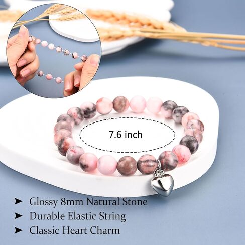 epirora احصل على هدايا جيدة قريبًا للنساء، سوار من الخرز الطبيعي للشفاء من الحجر الطبيعي، هدايا ملهمة لتخفيف التوتر، هدايا مجوهرات للتعافي من الجراحة للنساء والفتيات المراهقات in Kuwait