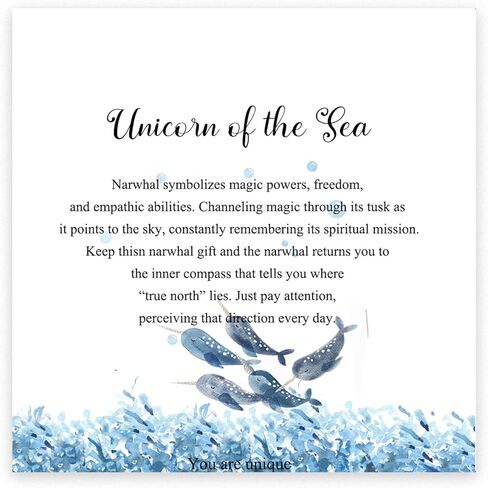 ARHTF Narwhal سوار Narwhal يونيكورن من البحر الزبرجد الخرز Narwhal مجوهرات للنساء ابنة صديقة Narwhal عشاق هدية in Kuwait