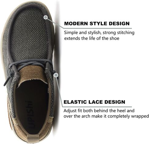 UPIShi Men's Slip On Arch Support Loafers Comfortable Light-Weight Orthopedic Casual Shoes for Plantar Fasciitis Walking Canvas Sneakers in Saudi Arabia