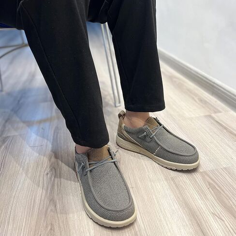 UPIShi Men's Slip On Arch Support Loafers Comfortable Light-Weight Orthopedic Casual Shoes for Plantar Fasciitis Walking Canvas Sneakers in Saudi Arabia