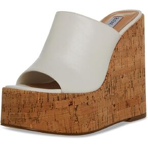 Steve Madden Joanne Clear Slip On High Platform Open Toe Wedge Heeled Sandals