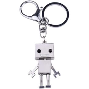 ARFUKA Keyring Cute Creative Robot Model Keychain Alloy Metal Key Chain Keyring ، Christmas / Birthday Gift for Men and Women Silver in Kuwait