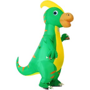 COMIN Inflatable Dinosaur Costume Adult Blow Up Dino Costume Green Full Body for Halloween Party in Kuwait