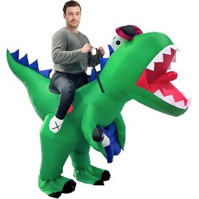 زي ديناصور قابل للنفخ في Gardentime للبالغين، أزياء تي ريكس للهالوين للنساء والرجال، بدلة دينو مضحكة لحفلات الهالوين التنكرية in Kuwait