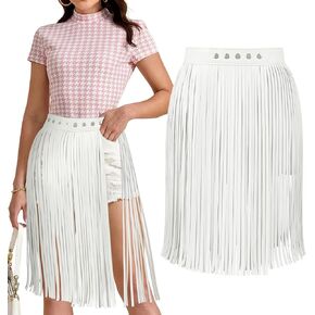 النساء الجلود شرابة حزام الخصر هامش فستان حزام الفضاء راعية البقر الشرير الصخرة الموسيقى مهرجان الزي التبعي in Kuwait