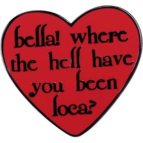 دبوس بروش من بيلا وير ذا هيل يو بين لوكا على شكل قلب احمر على شكل قلب احمر، دبوس طية صدر مضحك اكسسوار للملابس والشنط والقبعات، معدن، بدون احجار كريمة in Kuwait