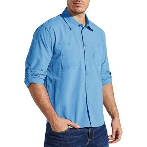 Willit Men's Long Sleeve Fishing Shirts UV Protection UPF 50+ Sun Shirts SPF Hiking Shirts Cooling Quick Dry