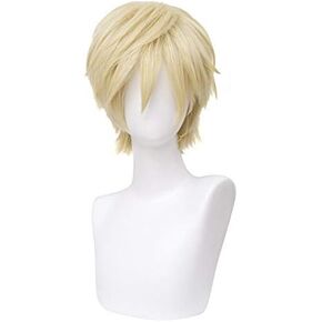 Alacos Short Brown Curly Wig for Man, Tubbo Wig Cosplay with a Free Wig Cap, Men Wigs Short Hair With Bangs, Men's Costume Wigs Perfect for Daily Wear Halloween Parties in Saudi Arabia