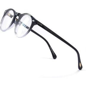 EAREADA Vintage Round Glasses Clear Lens Thick Round Rim Acetate Eyeglasses For Men…