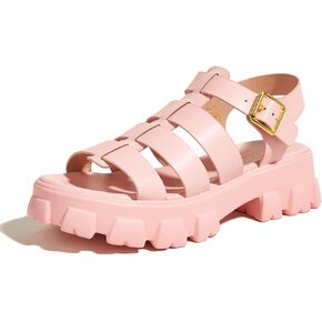 LUCKY STEP Women 's Platform Wedge Sandals Open Toe Adjustable Ankle Strap Chunky Heel in Kuwait