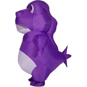 COMIN Inflatable Dinosaur Costume for Men Adults, Blow Up Costume Dino Inflatable Costume Purple Full Body for Halloween Party in Kuwait