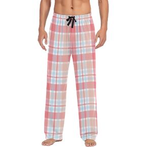 Plaaee Men's Flannel Pajama Pants Christmas Gnome Snowflakes Sleep Lounge PJ Bottoms Sweatpants S