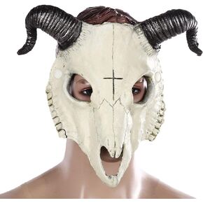 Sheep Skull Mask Scary Goat Horn Head Masks Halloween Party Masquerade Cosplay Costume Accessories for Adults in Saudi Arabia