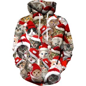 Ugly Christmas Hoodies for Men Women Xmas Funny Cool Sweatshirt Pullover With Pocket M-XXL