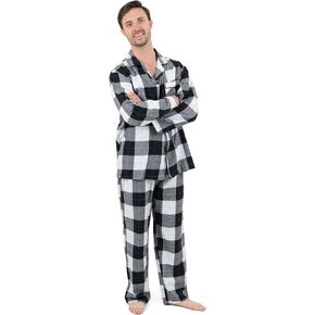 Leveret Mens Flannel pajamas 2 Piece Christmas Pajama Set (Size Small-XXX-Large) in Kuwait
