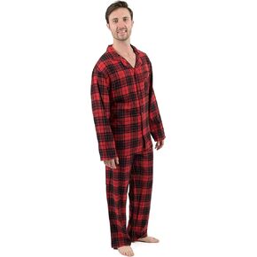 Leveret Mens Flannel pajamas 2 Piece Christmas Pajama Set (Size Small-XXX-Large)