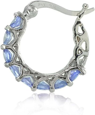Sterling Silver Tanzanite Small Round Huggie Hoop Earrings in Saudi Arabia