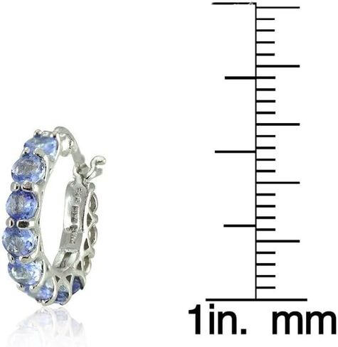 Sterling Silver Tanzanite Small Round Huggie Hoop Earrings in Saudi Arabia