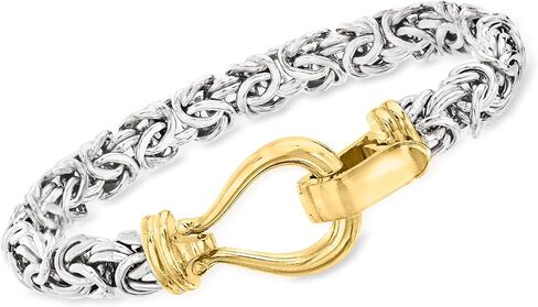 Ross-Simons Two-Tone Sterling Silver Byzantine Bracelet. 8 inches in Saudi Arabia