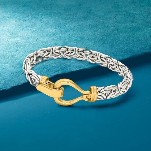 Ross-Simons Two-Tone Sterling Silver Byzantine Bracelet. 8 inches in Saudi Arabia